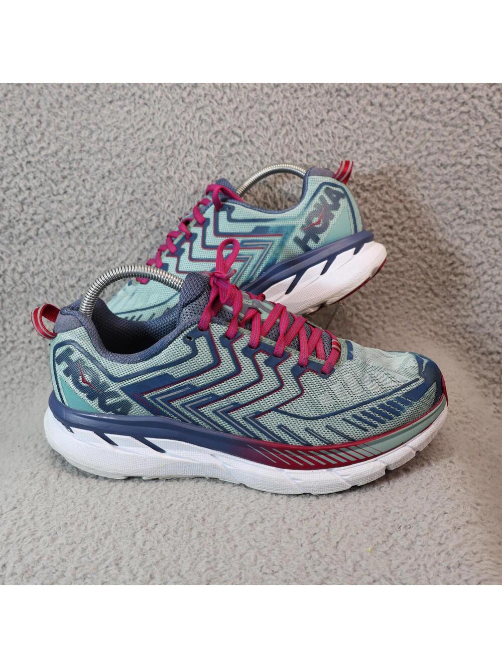 Hoka One One Clifton 4 Womens sz 9.5 D US Blue Green Running